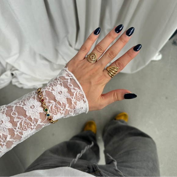 18K Gold Plated Multicoloured Tennis Bracelet*Colorful Rainbow Tennis Bracelet - Picture 3 of 4